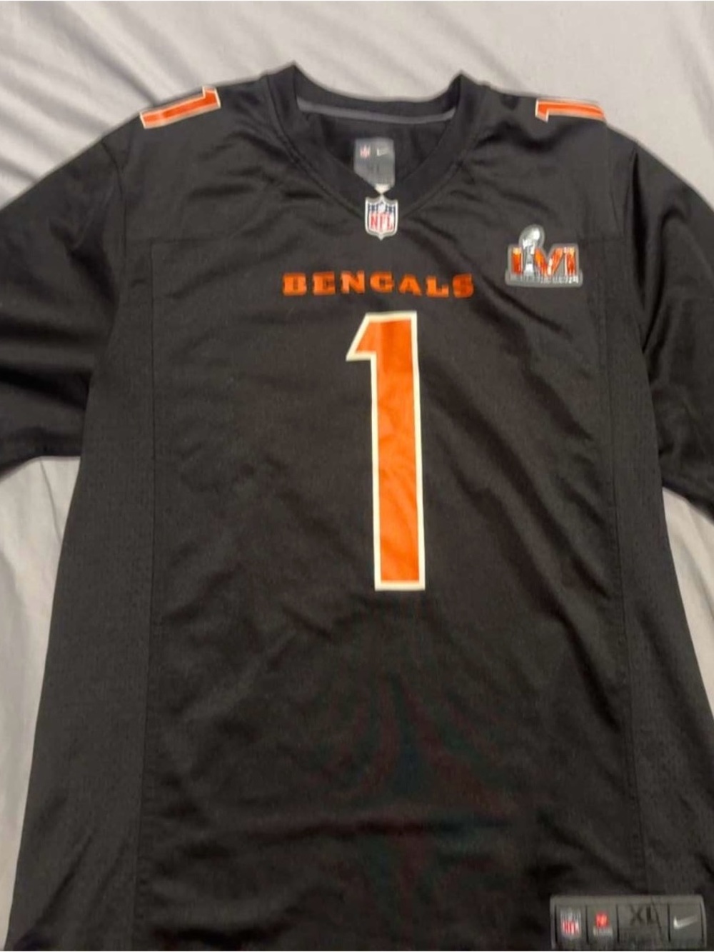 NFL Black Hoodie with Super Bowl LVI Patch - Black & Orange